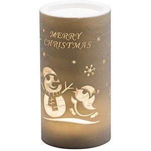 Konstsmide LED Snow Globe Lantern""Merry Christmas and Snowman Scene"", Water Filled/Water Spinner/5 Uur Timer/Batterij Bediend: 3xAA 1.5V (excl.)/Kerstlantaarn 1 Warm Wit Diode"", 4355-200