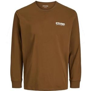 JACK & JONES Jjyuki Tee Ls Crew Neck Pls - Plus Size, Monks Robe, 4XL