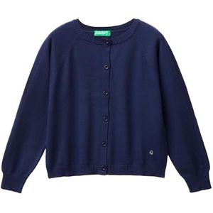 United Colors of Benetton Gebreid vest voor meisjes en meisjes, Blauw, 150 cm