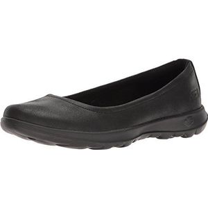 Skechers Go Walk Lite - Gem gesloten ballerina's voor dames, Zwart zwart zwart textiel trim Bbk, 37 EU