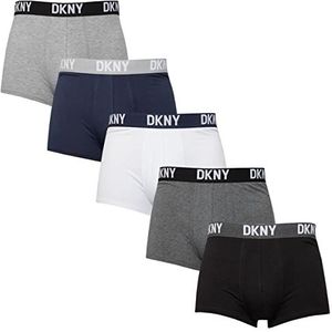 DKNY Boxers voor heren met contrasterende merkband in ademende short van katoenrijke stof, Zwart, S
