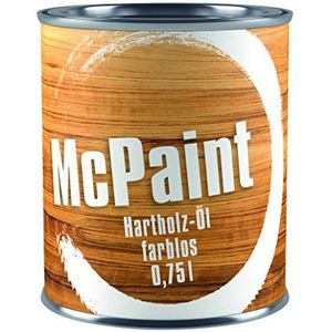 McPaint hardhoutolie voor buiten, speciaal voor meubels, voor het natuurlijk opfrissen van het hout, waterverdunbaar, kleurloos, 0,750 l