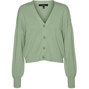 VERO MODA VMNANCY LS V-hals korte cardigan GA Boo gebreide jas, Reseda, XS, Reseda., XS