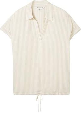 TOM TAILOR - Blouseshirt - Beige - Tunnelkoord in de Band