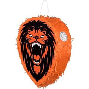 Boland 61876 - Pinata brullende leeuw, 34 x 28 x 10 cm, karton, slag-piñata, verjaardag, themafeest, decoratie, EM, WM, fanartikel