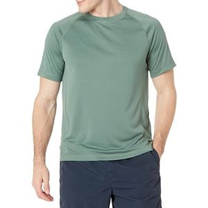 Amazon Essentials Men's Sneldrogend zwemshirt met korte mouwen (UPF 50), Groen, L