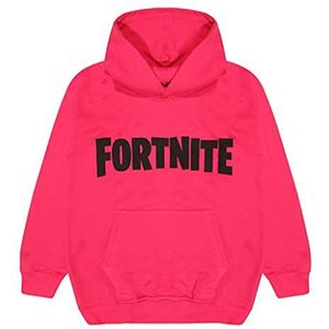 Fortnite Textlogo. Pullover hoodie, Kinderen, 128-182, Rosa, Officiële Koopwaar