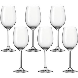 Leonardo Daily witte wijnglazen, kelk met steel, vaatwasmachinebestendige wijnglazen, set van 6, 370 ml, 063315