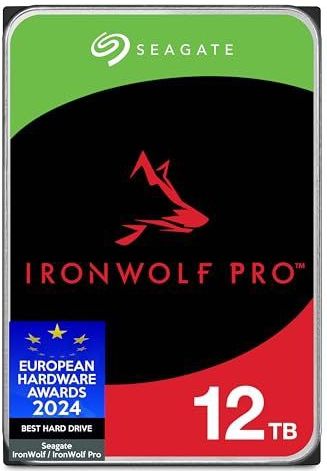 Seagate IronWolf Pro 12TB, Enterprise interne HDD NAS, CMR, 3,5-inch, SATA, 6Gb/s, 7200 RPM, Data Rescue Service (ST12000NTZ01)