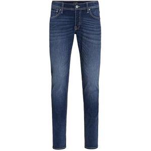 JACK & JONES Heren Slim Fit Jeans Super Stretch Denim | Low Rise, Klassieke Sluiting | Timeless Five-Pocket Style, Denim Blauw, 33W x 36L