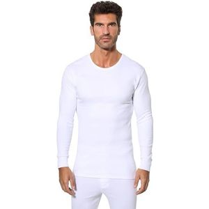 Abanderado T-shirt met lange mouwen en ronde hals, thermo-katoen, voor de winter, Wit, XXL
