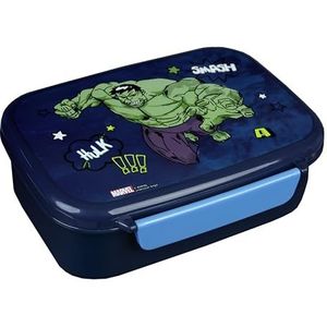 Scooli Marvel Avengers broodtrommel, met uitneembaar inzetstuk, kleuterschool, sandwichbox voor school, broodtrommel van kunststof, BPA-vrij