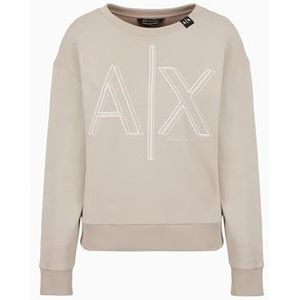 Armani Exchange Vrouwen duurzaam, bidimensionaal bedrukt logo, sweatshirt, off-road, S, Off Road, S