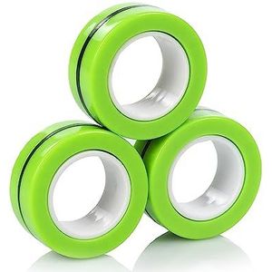 DAM. Magnetische fidget ringen, magnetische ringen, anti-stress, angst, concentratie, kleur: groen