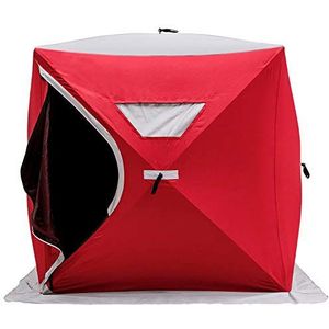 Flousher Igloo Tent voor op de camping, waterdicht, voor reizen, trekking, camping, 4, rood, 3 personen