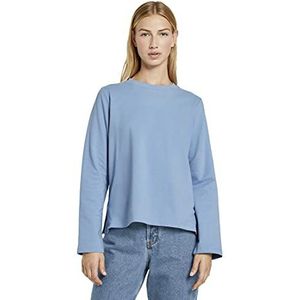 TOM TAILOR Denim Dames Sweatshirt met zijsplitten 1022057, 10918 - Summer Blue, XS