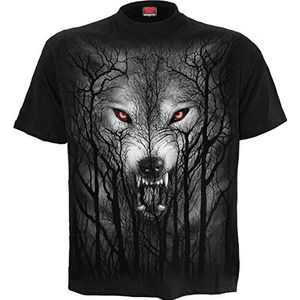 Spiral - Forest Wolf - T-Shirt Zwart - S, Bos Wolf, S