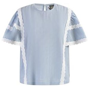 TYLIN Damesblouseshirt met kant, Lichtblauwe dunne strepen, S