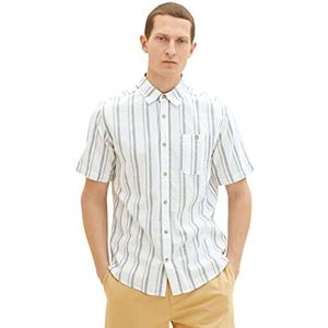 TOM TAILOR Overhem Uomini 1034902,31240 - Off White Base Big Stripe,M