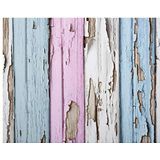 GLOREX 6 1330 007 - Designbehang, houten planken shabby blauw/roze, ca. 120 x 53 cm, om te knutselen en te decoreren