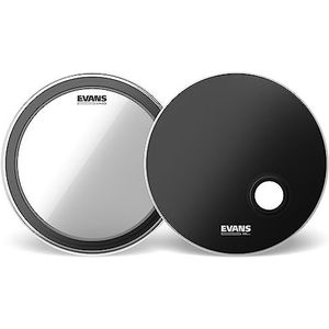 Evans EMAD System Bass Drum Pack - Bevat 1 Bass Drum Head, 1 Reso Drum Head, 2 Verwisselbare Demping Rings & Foam Demping Ringen - Pas Bass Drum Sound - 1-laags constructie - 22