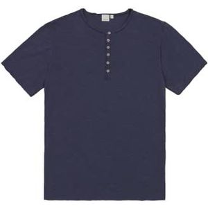 GIANNI LUPO Heren T-shirt Serafino kraag GL2137F-S24, Blauw, L