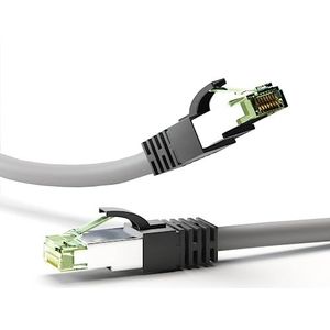Goobay 55134 CAT 8.1 patchkabel, netwerkkabel, Ethernet, Playstation, Xbox, LAN-kabel, DSL, Highspeed, RJ45-stekker, grijs, 0,25 meter