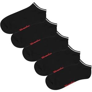 Wrangler Tennent Trainer Liner Socks (5 stuks) voor heren, zwart/wit/Marga Gris, 38-42