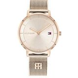 Tommy Hilfiger Dames analoog kwarts horloge Tea met mesh roestvrij stalen armband