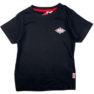 Lee Cooper, T-shirt, jongens, meisjes, (4 tot 14 jaar), poloshirt, tanktop, overhemd, bedrukt, kleding, uniseks, kinderen, sport, ademend, model GLC80701 TS S5-4A, zwart, Zwart, 4 Jaar