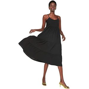 Trendyol Trendyol Midi-jurk voor dames, casual fit, skaterjurk, casual fit, midi-jurk, zwart, 62