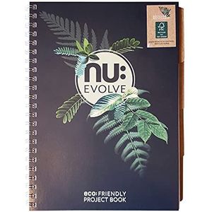 Nu Notebooks - Evolve Range - Gerecycled Notebook - A4 Projectboek - Draaibaar Notitieboek - Notitieboeken voor schrijfwaren - Professioneel notitieblok - 150 pagina's