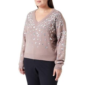 NALLY Dames gebreide trui 11019451-NA02, taupe zilver, XL/XXL, taupe zilver, XL/XXL