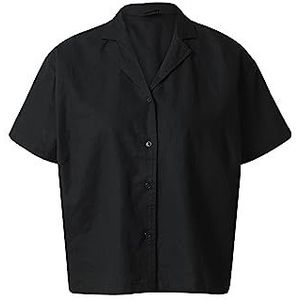 Urban Classics Dames Linen Mixed Resort Shirt, zwart, S
