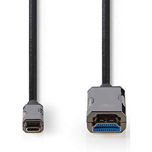 Actieve Optische USB-Kabel - USB-C Male - HDMI Connector - 18 Gbps - 20.0 M - Rond - PVC - Zwart