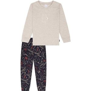 SCHIESSER - Family - Nachtkledij - Beige Gemêleerd / Donkerblauw - 2-delig - Lang