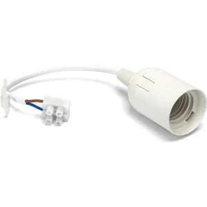 Lamphouder E27 van kunststof met klemmen, wit