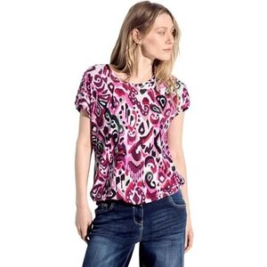 Cecil B321500 Bedrukt T-shirt, Bloomy Pink, XL Dames, roze (Bloomy Pink), XL