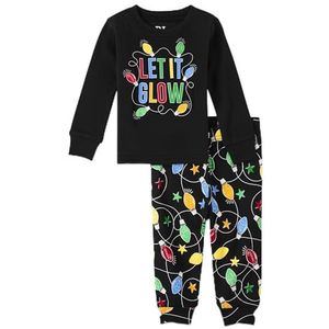 The Children's Place baby girls Family Matching Christmas Holiday Sets, Snug Fit 100% Cotton, Adult, Big Kid, Toddler, Pajama Set, Let It Glow, 3T US