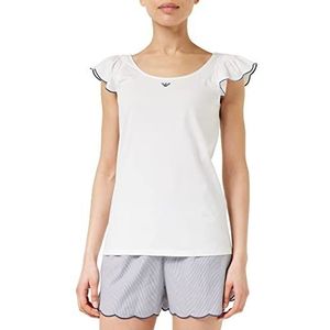 Emporio Armani Dreamy Poplin Short voor dames, Denim/White Stripes, M