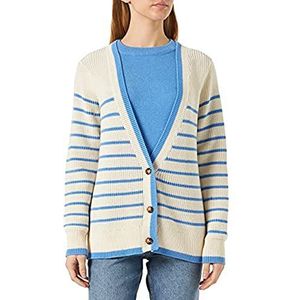 SOYACONCEPT Gebreid damesvest, Lichtblauw combi., L