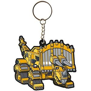 Joy Toy 99830 - Dinotrux Vinyl sleutelhanger - 2 personages - TyRux met dozer, 5 x 5 cm