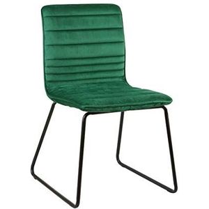Zons UZTO set met 6 stoelen van velours, smaragdgroen, metalen inzetstuk zwart mat