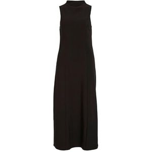 Vila - Funnelneck S/L Midi Dress - Zwart - Midi-jurk - Normale Pasvorm