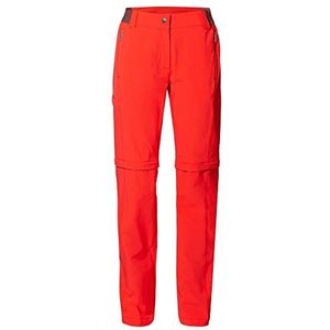 VAUDE Farley Stretch III, wandelbroek voor dames, afritsbare broek, rood, maat 48 kort, waterdichte outdoorbroek, stretch, ademende trekkingbroek met elastiek, comfortabel, winddicht en sneldrogend