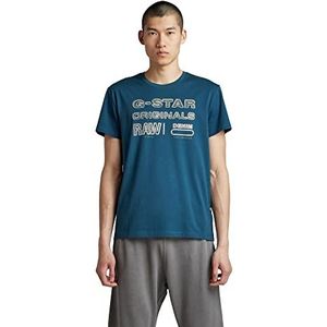 G-STAR RAW Men's Originals Stamp T-Shirt, Blue (Nitro 336-1861), L