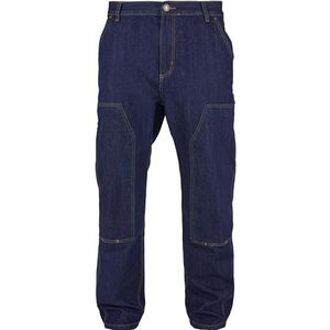 Urban Classics Herenjeans Double Knee Jeans van robuust katoen-denim, regular fit, verkrijgbaar in 2 verschillende kleuren, maat 30 tot 38, Rinsed denim, 32