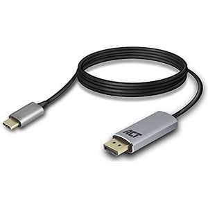 ACT USB-C naar DisplayPort stekker aansluitkabel, 4K @ 60Hz, kabellengte 1,8 m, aluminium behuizing (AC7035),1,8M