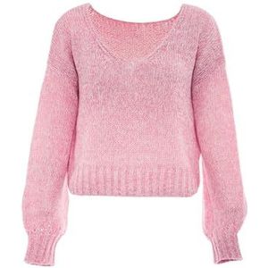 myMo Dames Sookie, modieuze polyester zwart maat XS/S pullover sweater, roze., XS