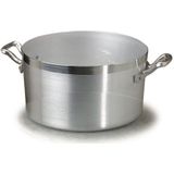 Pentole Agnelli Hoge braadpan van aluminium BLTF, met 2 handgrepen van roestvrij staal, zilver, 4,5 liter